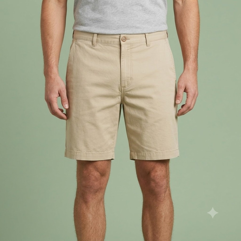 Tommy Bahama Flat Front Shorts Mens 38 Khaki Beige Chino Casual